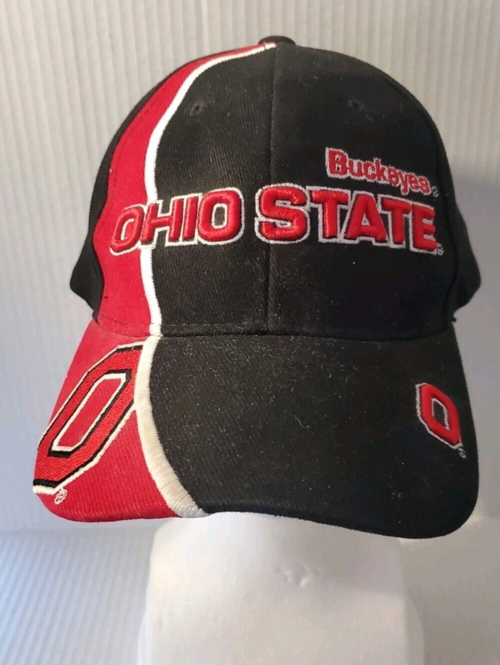 Ohio State Buckeyes College Cotton Adjustable Ballcap Red Black Embroidered